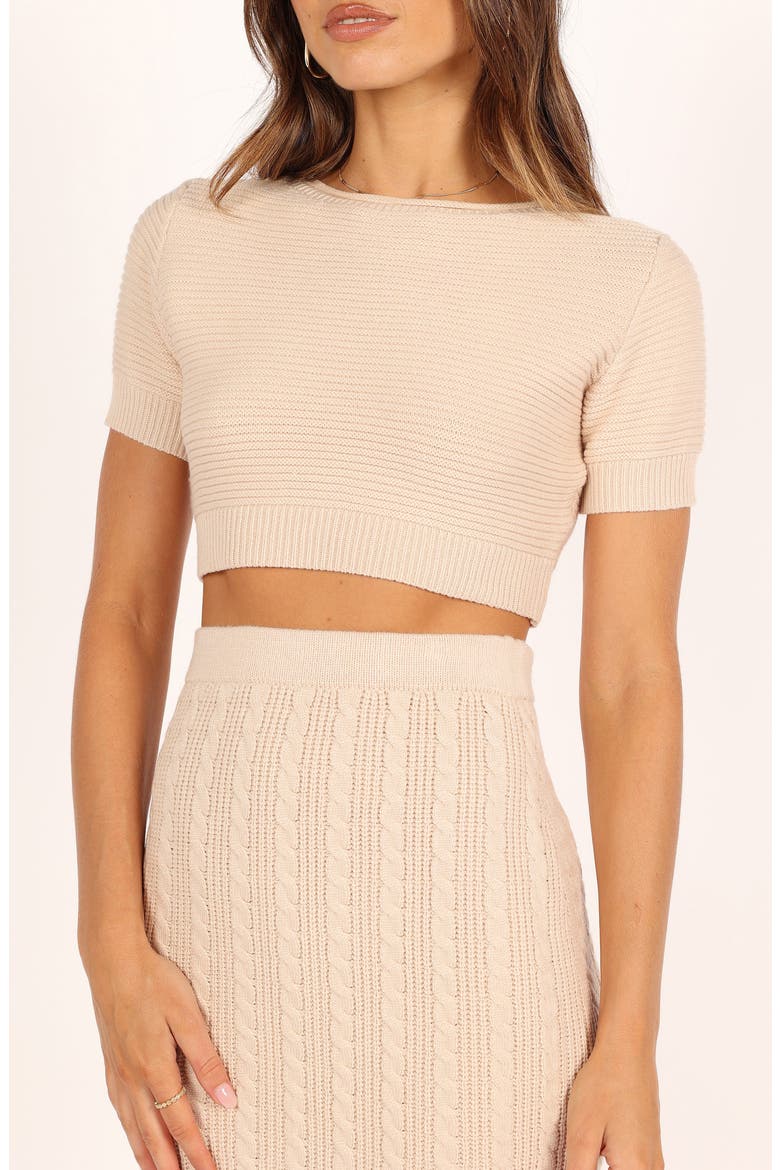 Ella Crop Sweater & Cable Stitch Skirt Set, Alternate, color, OATMEAL