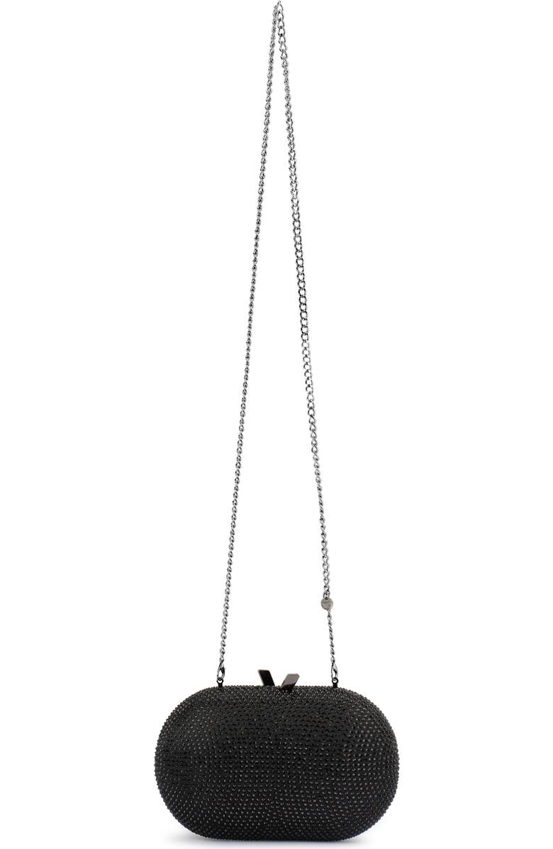 Olga Berg Melanie Hotfix Clutch, Alternate, color, Black