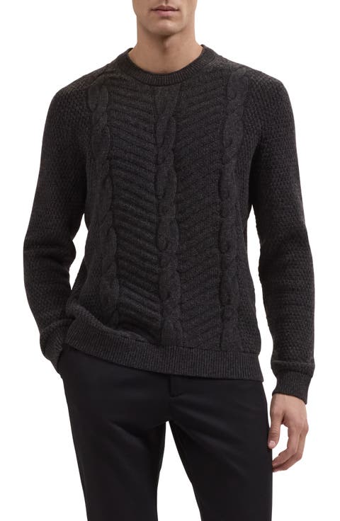 Crewneck Cable Knit Sweater