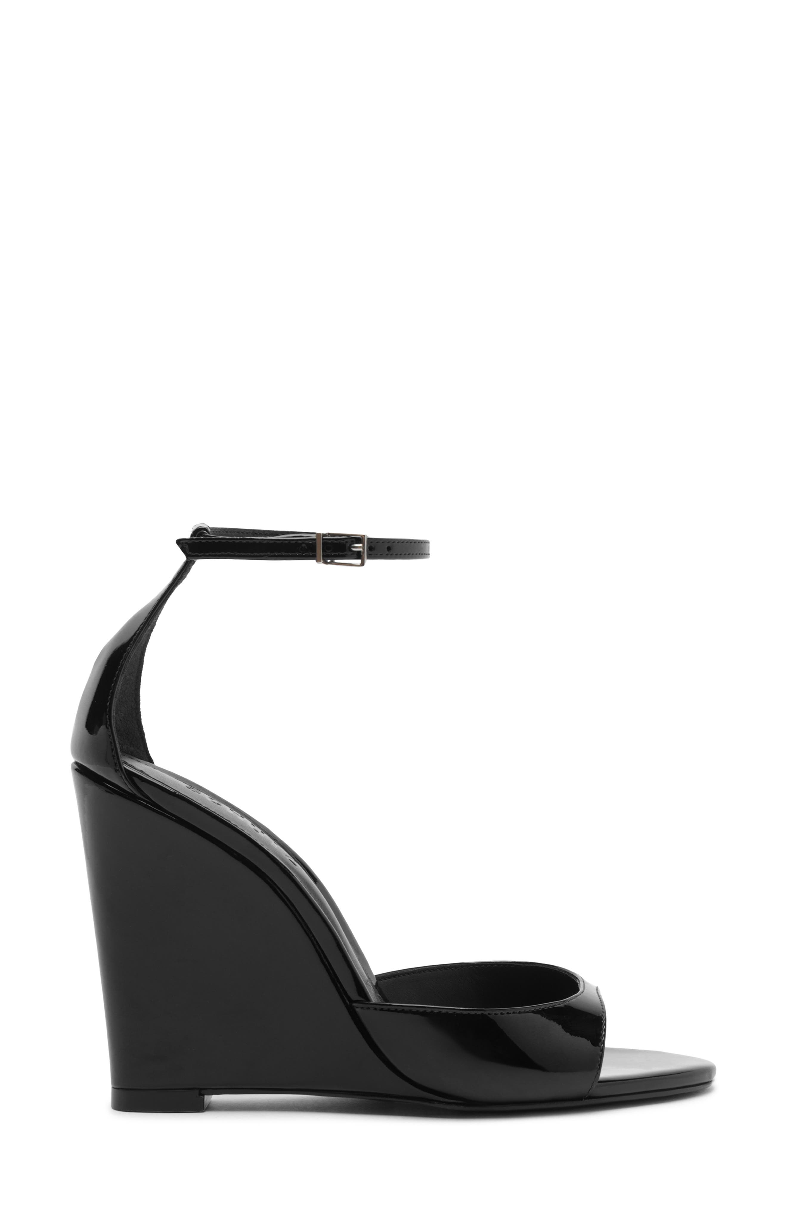 Schutz Scarlett Wedge Ankle Strap Sandal, Alternate, color, Black