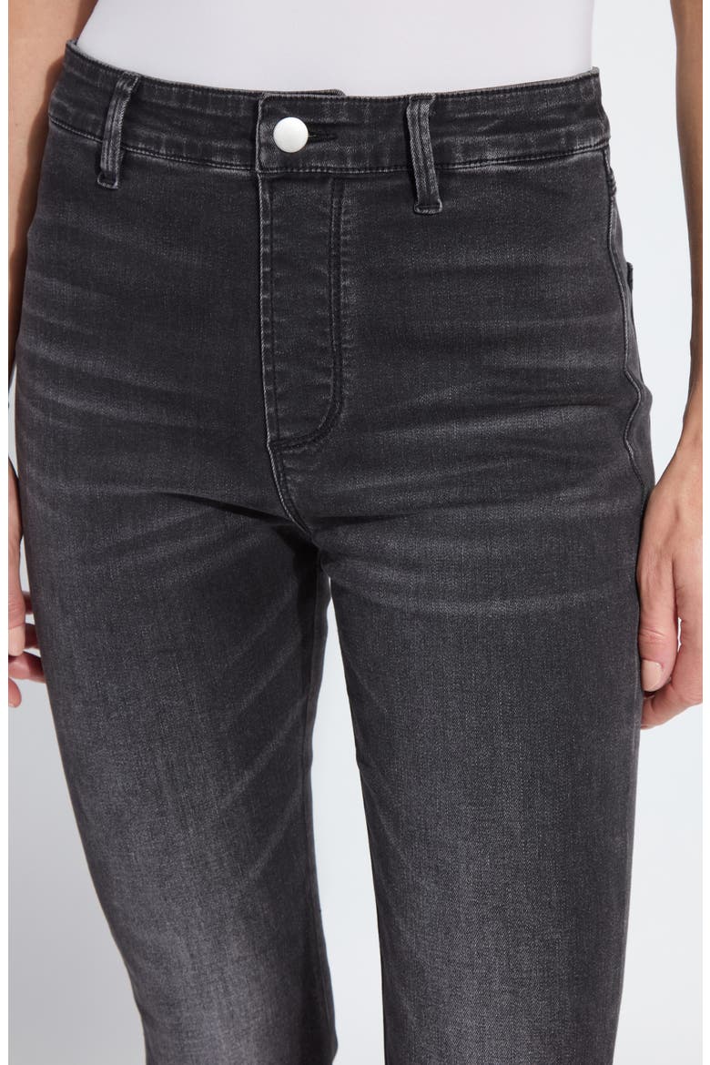 Estelle Pull-On High Waist Flare Jeans, Alternate, color, DISTRESSED BLACK