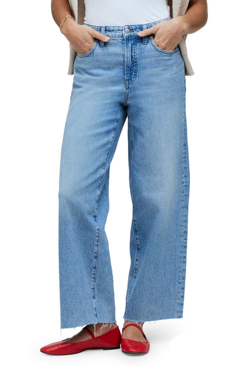 The Perfect Raw Hem Wide Leg Crop Jeans (Altoona Wash)
