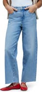Madewell The Perfect Raw Hem Wide Leg Crop Jeans