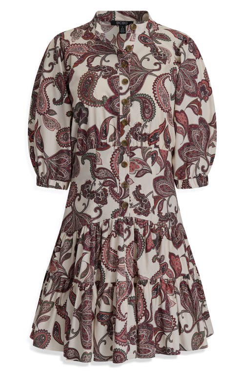 Bcbg Print Tiered Dress In Brown