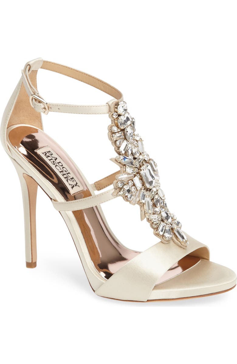 Badgley Mischka Collection Badgley Mischka Basile Crystal Embellished Sandal, Main, color,
