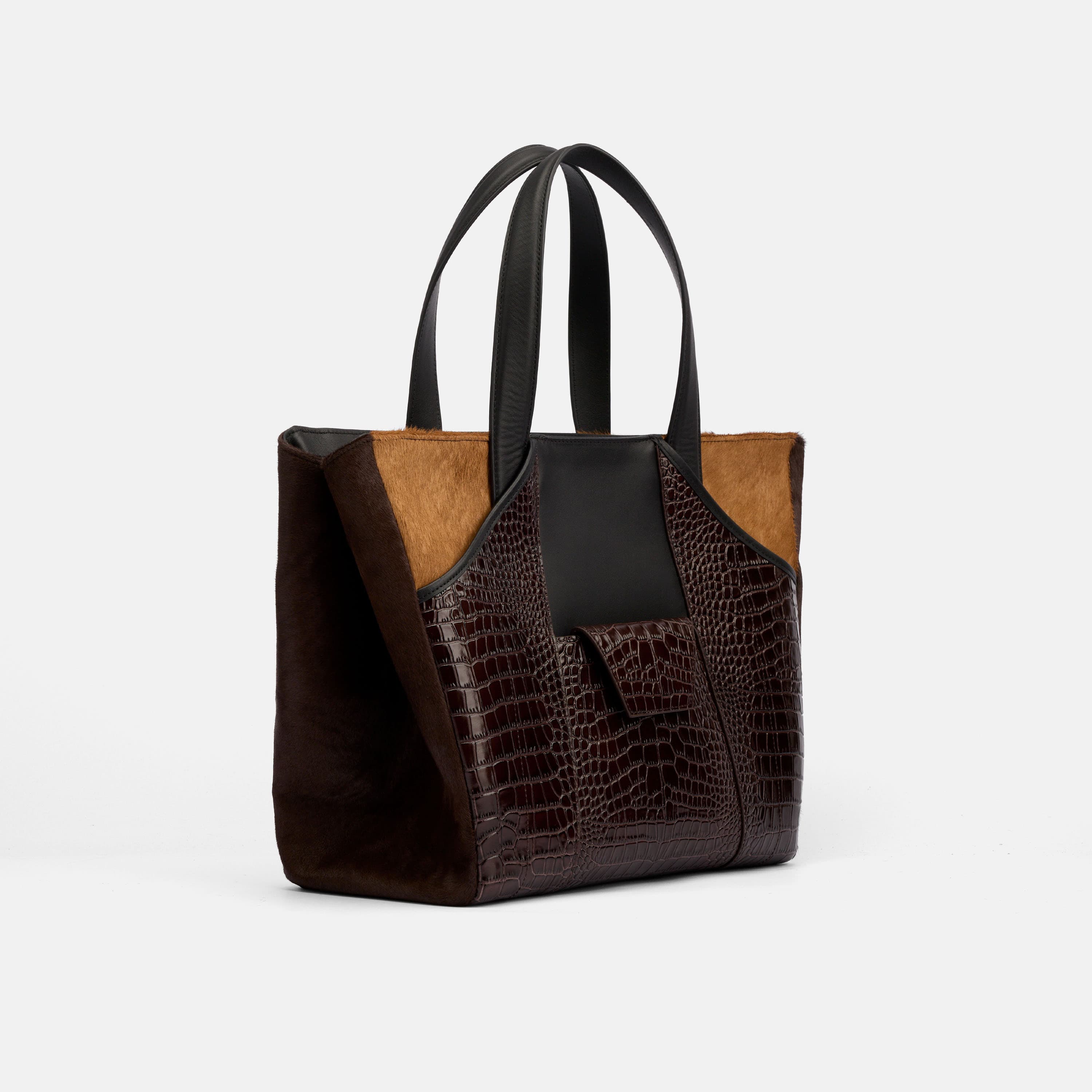 Marissa Structured Tote, Alternate, color, Brown Croc