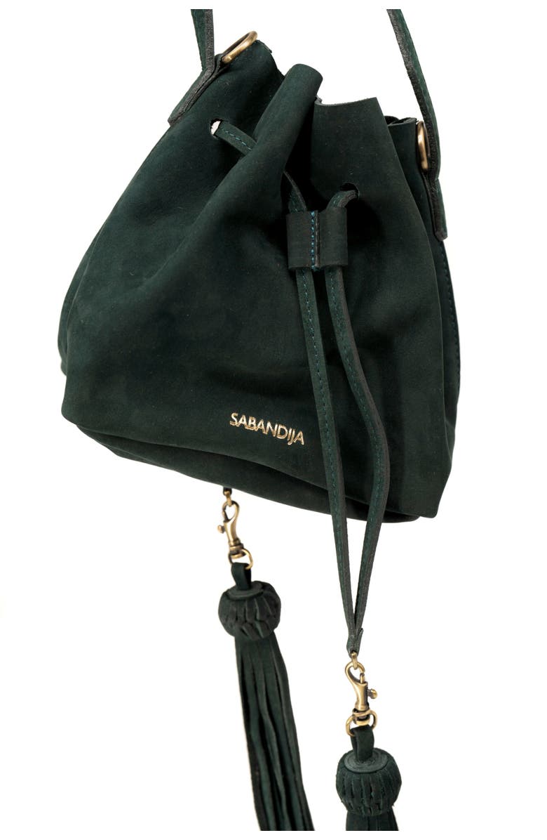 SABANDIJA Lechuza Suede Crossbody Bag, Alternate, color, Green
