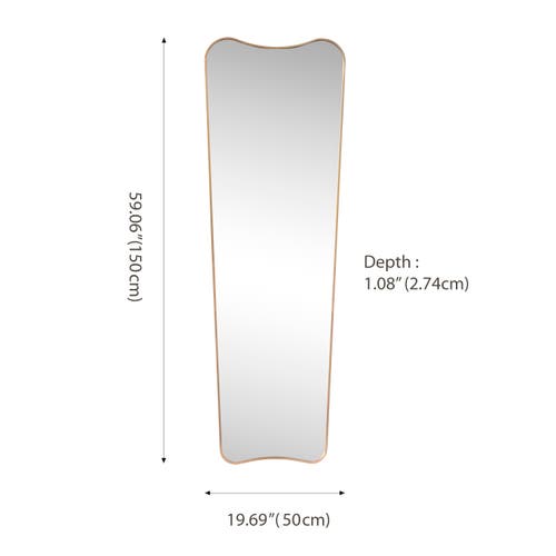 Jonathan Y Alfie Rectangular Metal Framed Wall Mounted Full-length Mirror In Gold