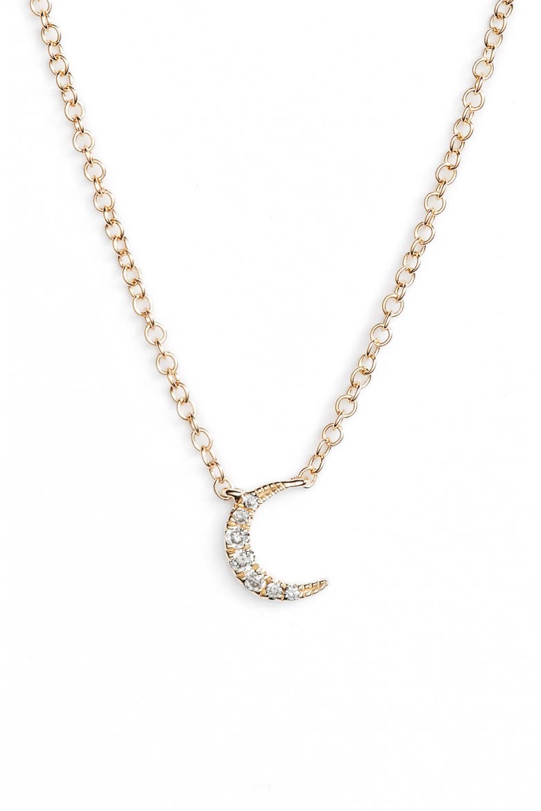 Mini Moon Diamond Choker Necklace, Main, color, YELLOW GOLD