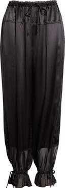 Ulla Johnson Camile Mixed Media Cinched Silk Pants