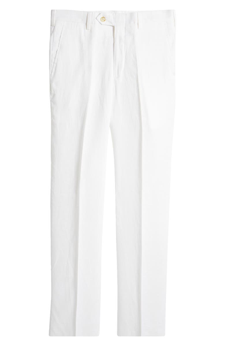 Berle Men's Flat Front Linen Dress Pants, Alternate, color, White