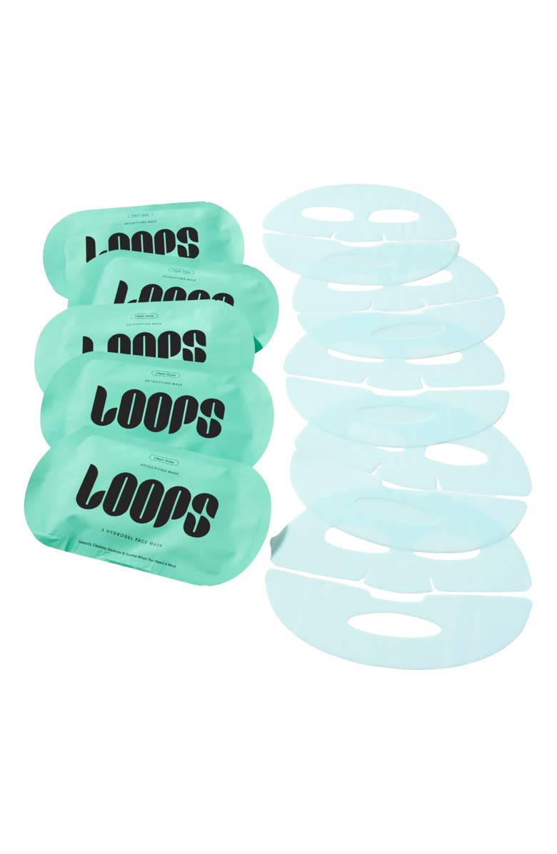 LOOPS 5-Pack Clean Slate Detoxifying Face Masks, Alternate, color, Clean Slate