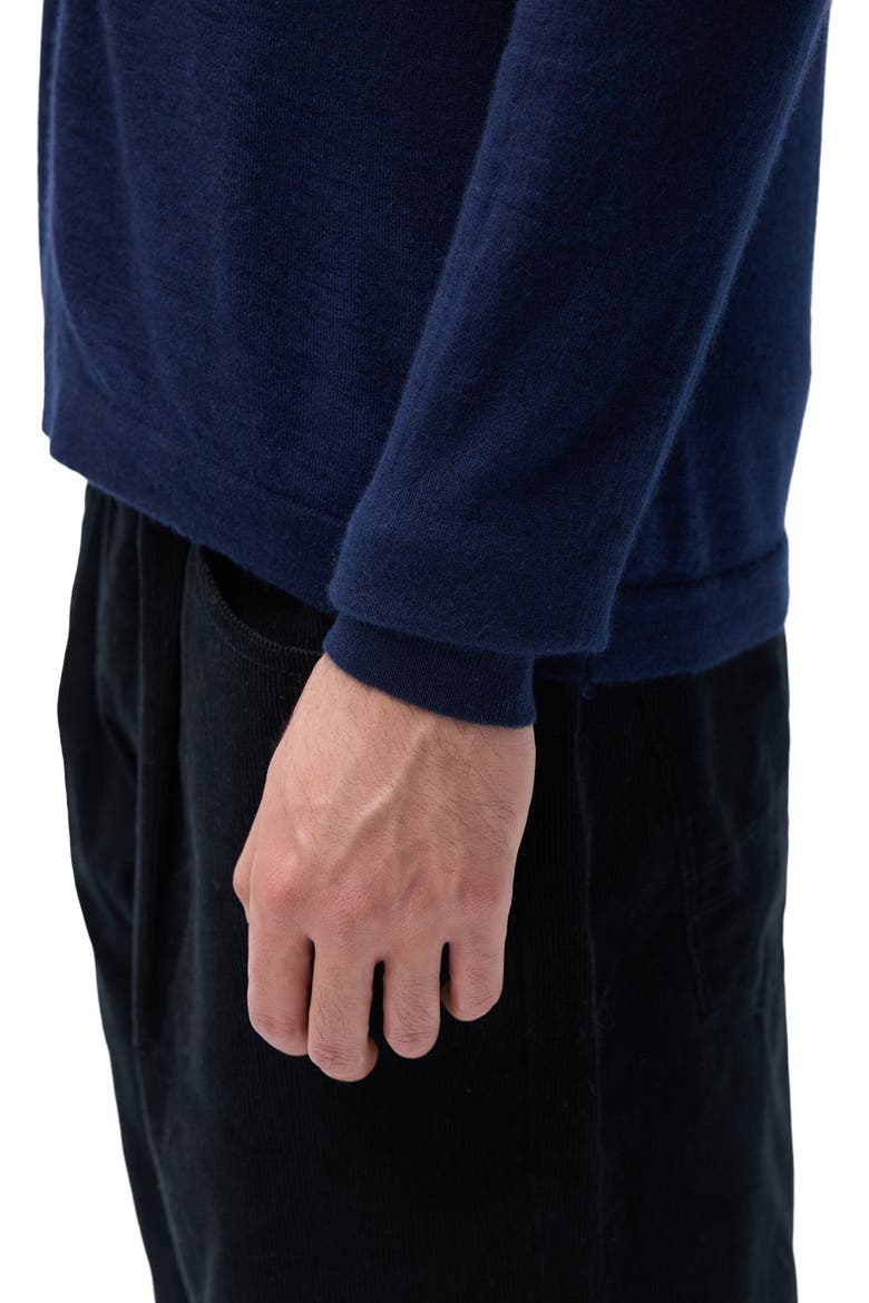 Cashmere Silk Polo-Neck Cardigan, Alternate, color, mood indigo