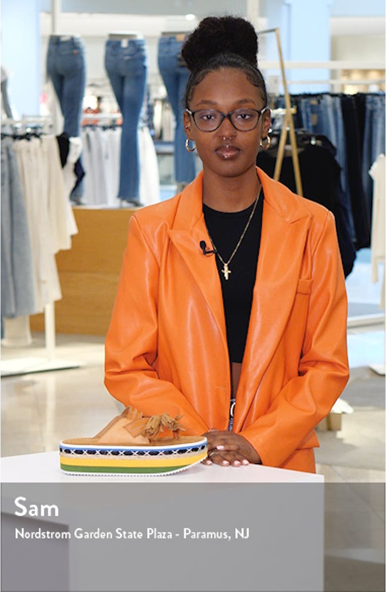 Rust Tassel Flatform Slide Sandal, sales video thumbnail