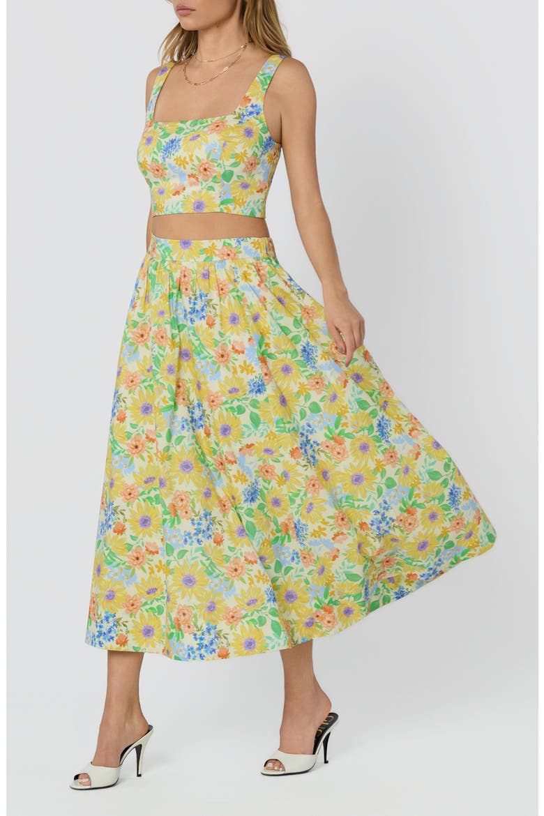 Jolie Floral Crop Top, Alternate, color, YELLOW MULTI FLORAL