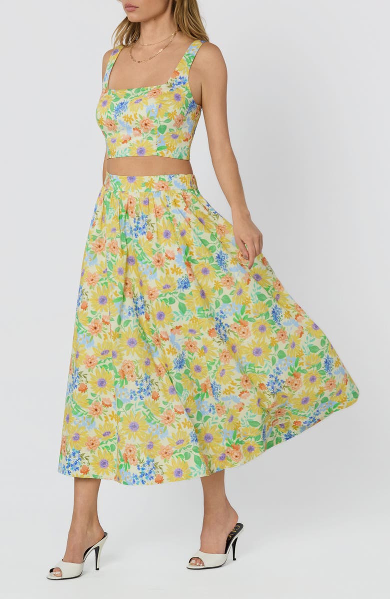 ASTR the Label Jolie Floral Crop Top, Alternate, color, Yellow Multi Floral