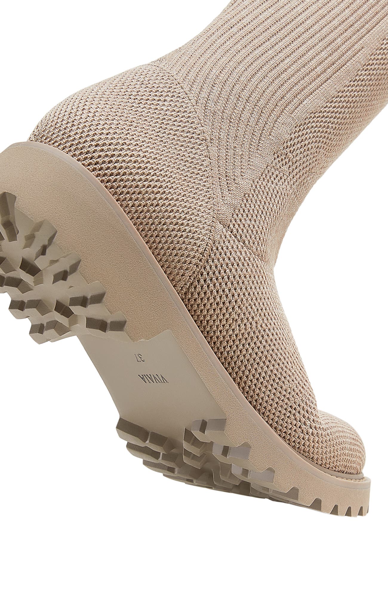 Round-Toe Stretchy Wool Knee-High Boots, Alternate, color, Warm Taupe