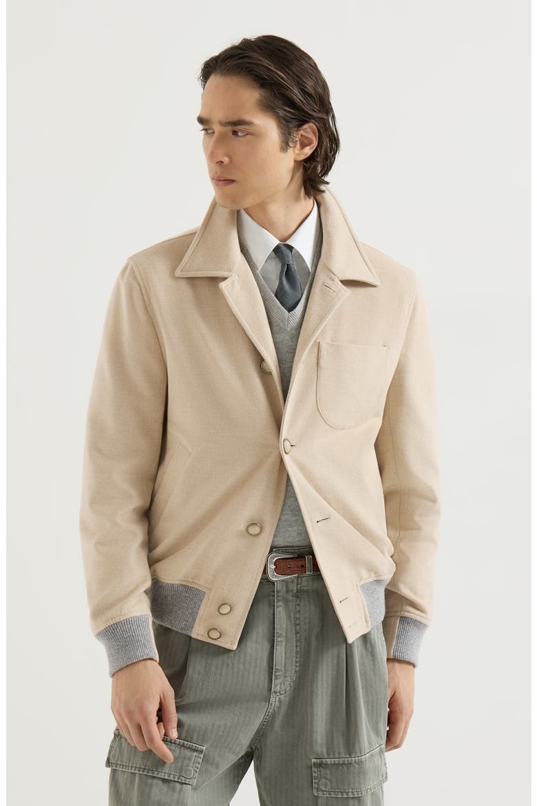 Lightweight virgin wool cloth outerwear jacket, Main, color, Sand