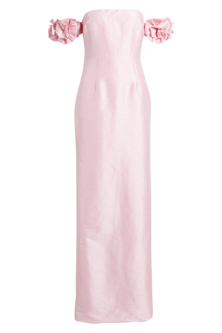 Azi Off the Shoulder Column Gown, Alternate, color, ROSESHADOW