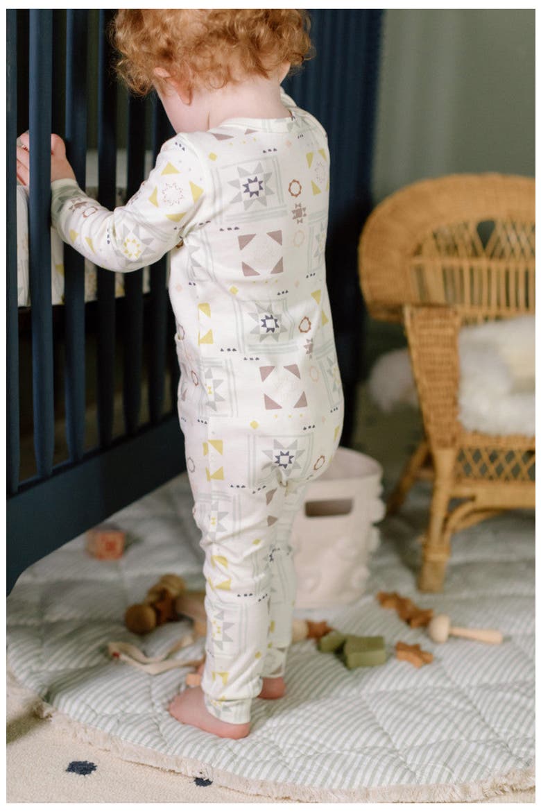 Patchwork Organic Cotton Romper, Alternate, color, PATCHWORK