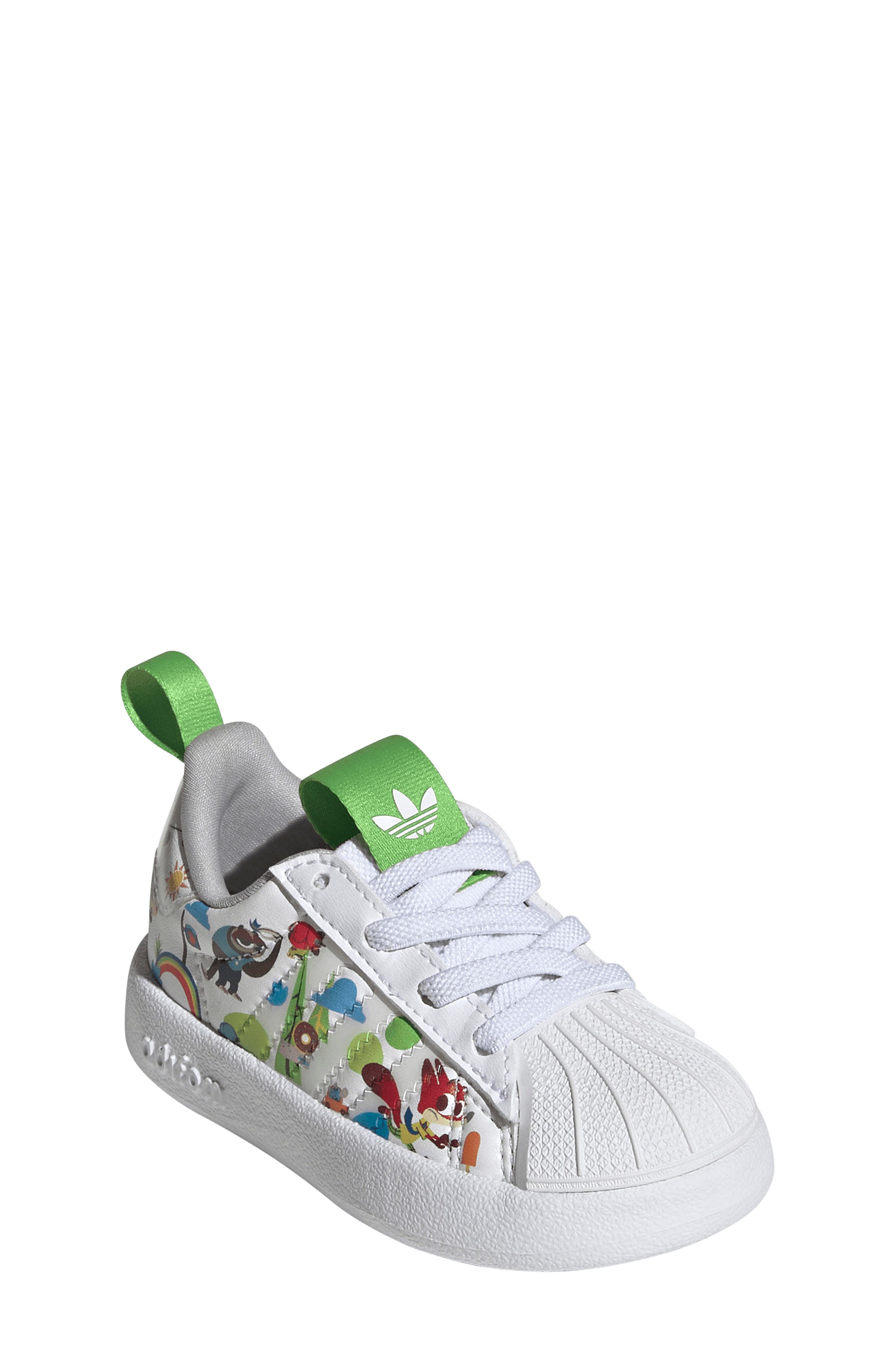 adidas Kids' x Disney Adifom Superstar 360 Sneaker, Main, color, White/ Grey/ Semi Lucid Lime