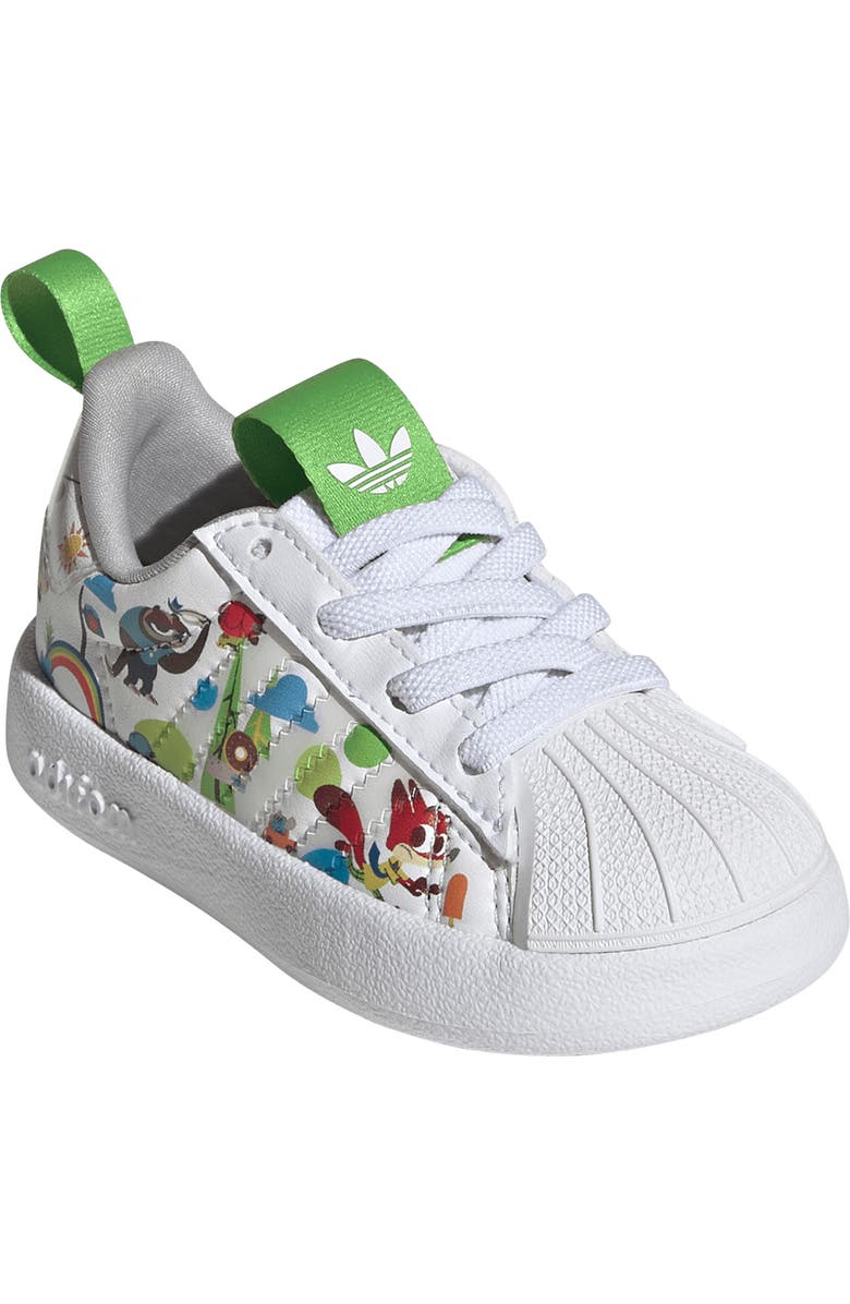 adidas Kids' x Disney Adifom Superstar 360 Sneaker, Main, color, White/ Grey/ Semi Lucid Lime