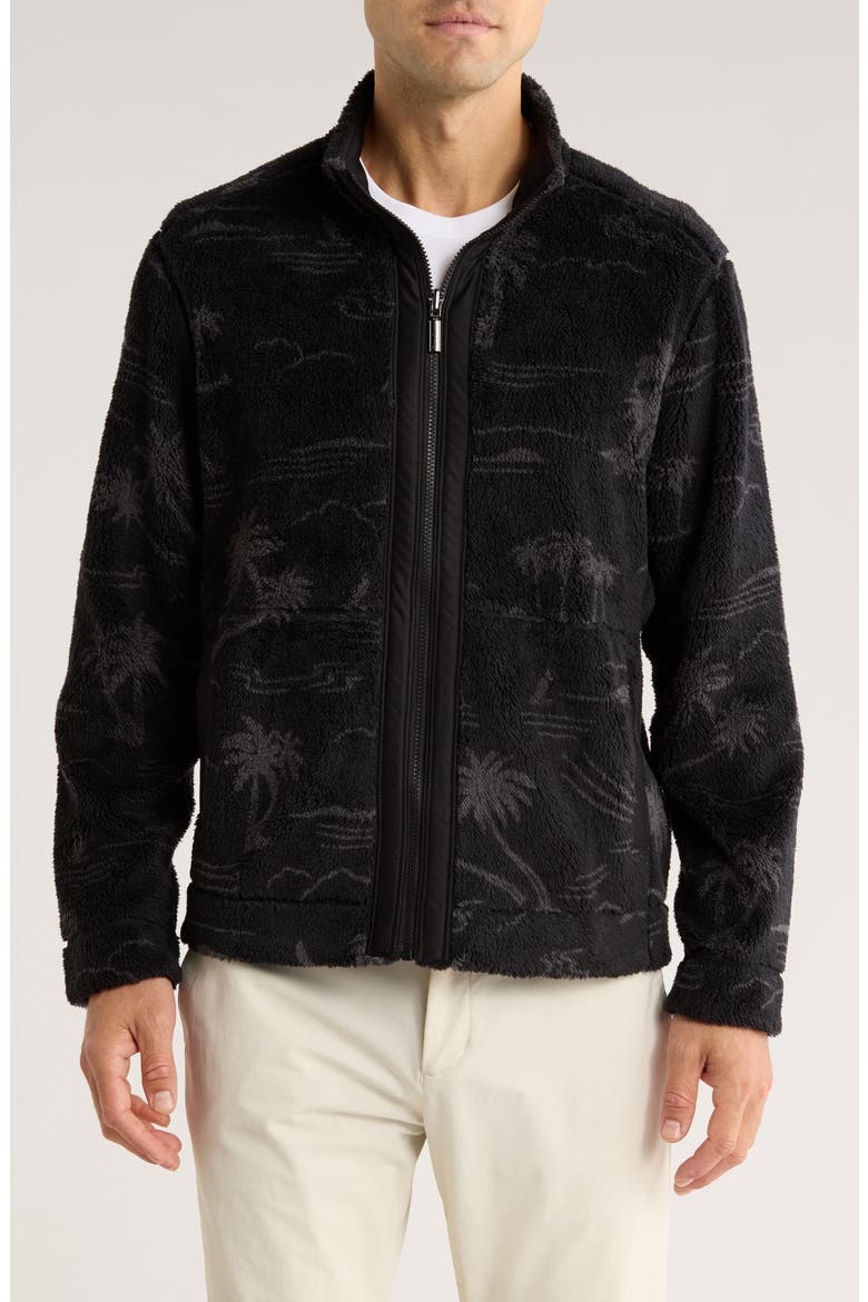 Twilight Shore Faux Fur Zip-Up Jacket, Main, color, BLACK