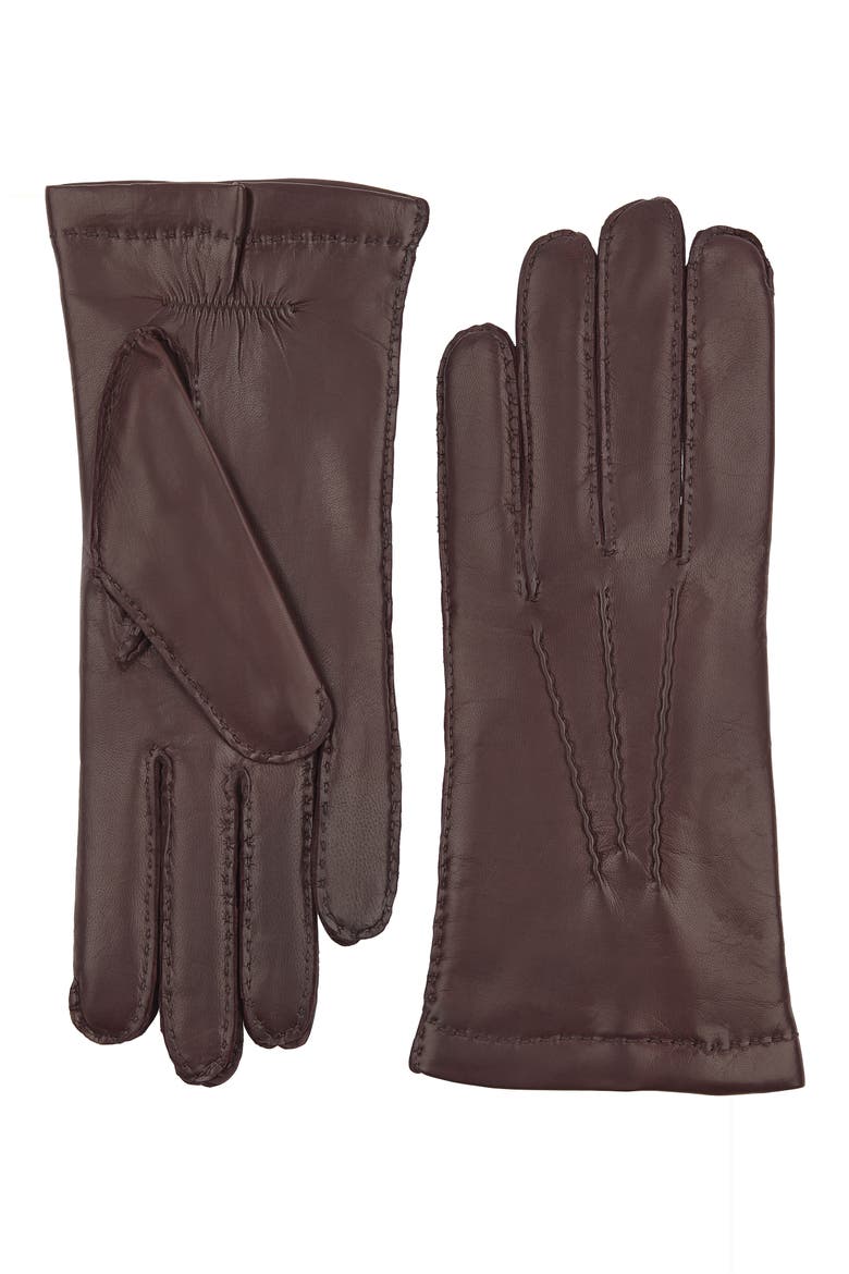 Leather Gloves, Main, color, CHESTNUT