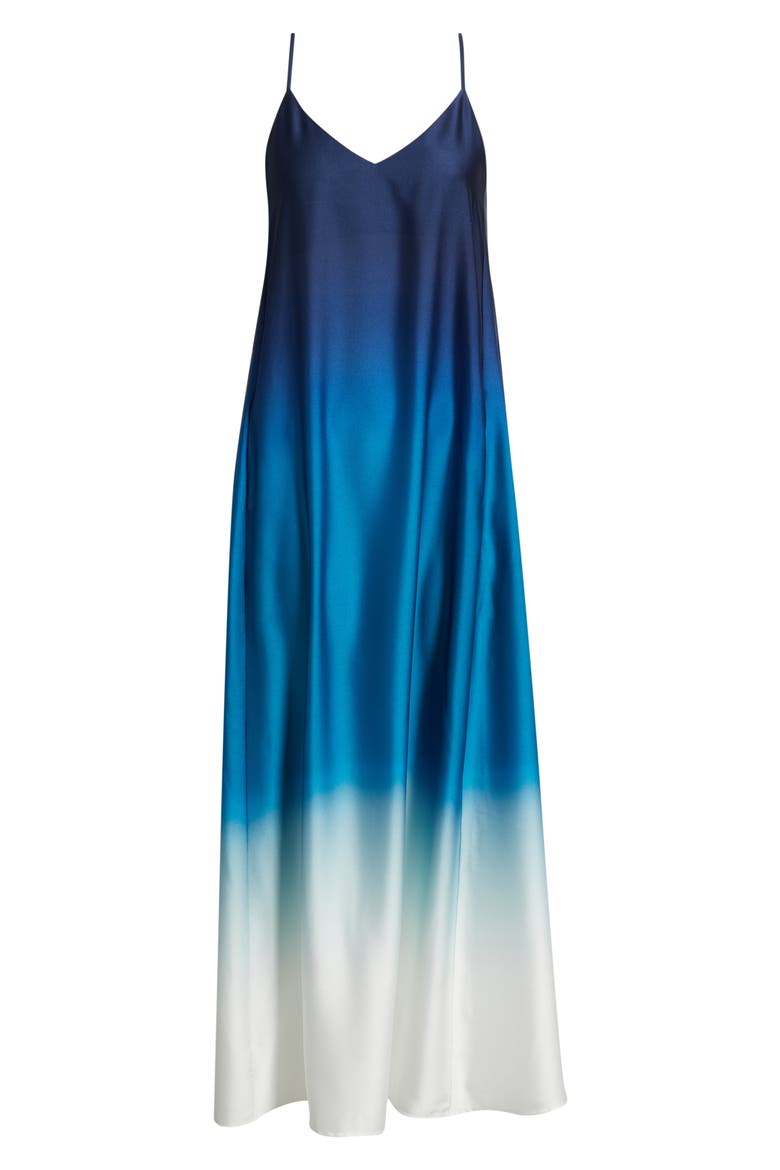 Print Pocket Sleeveless Maxi Dress, Alternate, color, BLUE JEWEL OMBRE