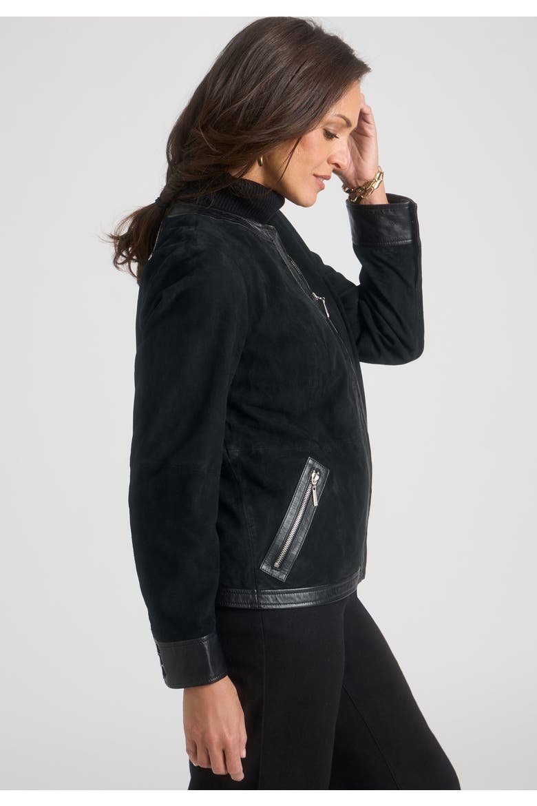 Suede Lady Jacket, Alternate, color, BLACK