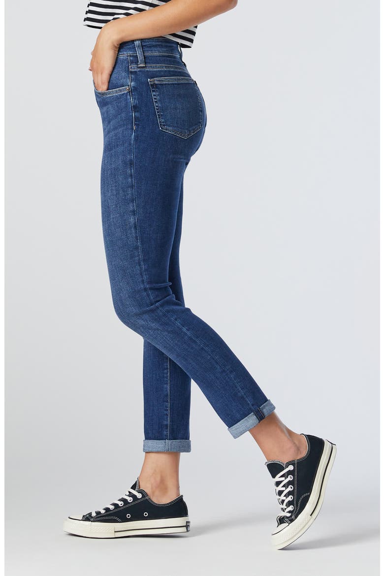 Kathleen Mid Waist Slim Boyfriend Jeans, Alternate, color, MID FEATHER BLUE