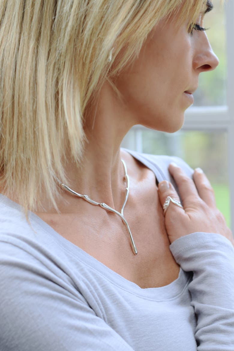 Single Melting Necklace, Alternate, color, Sterling Silver