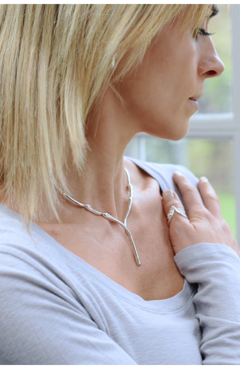 Lucy Quartermaine Single Melting Necklace, Alternate, color, Sterling Silver