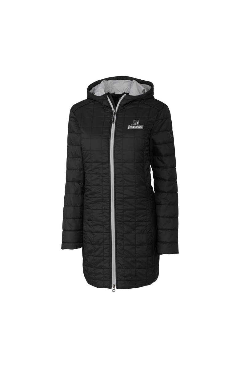 Cutter & Buck Women's Cutter & Buck Black Providence Friars Rainier Primaloft Eco Hooded Long Coat, Alternate, color, Black