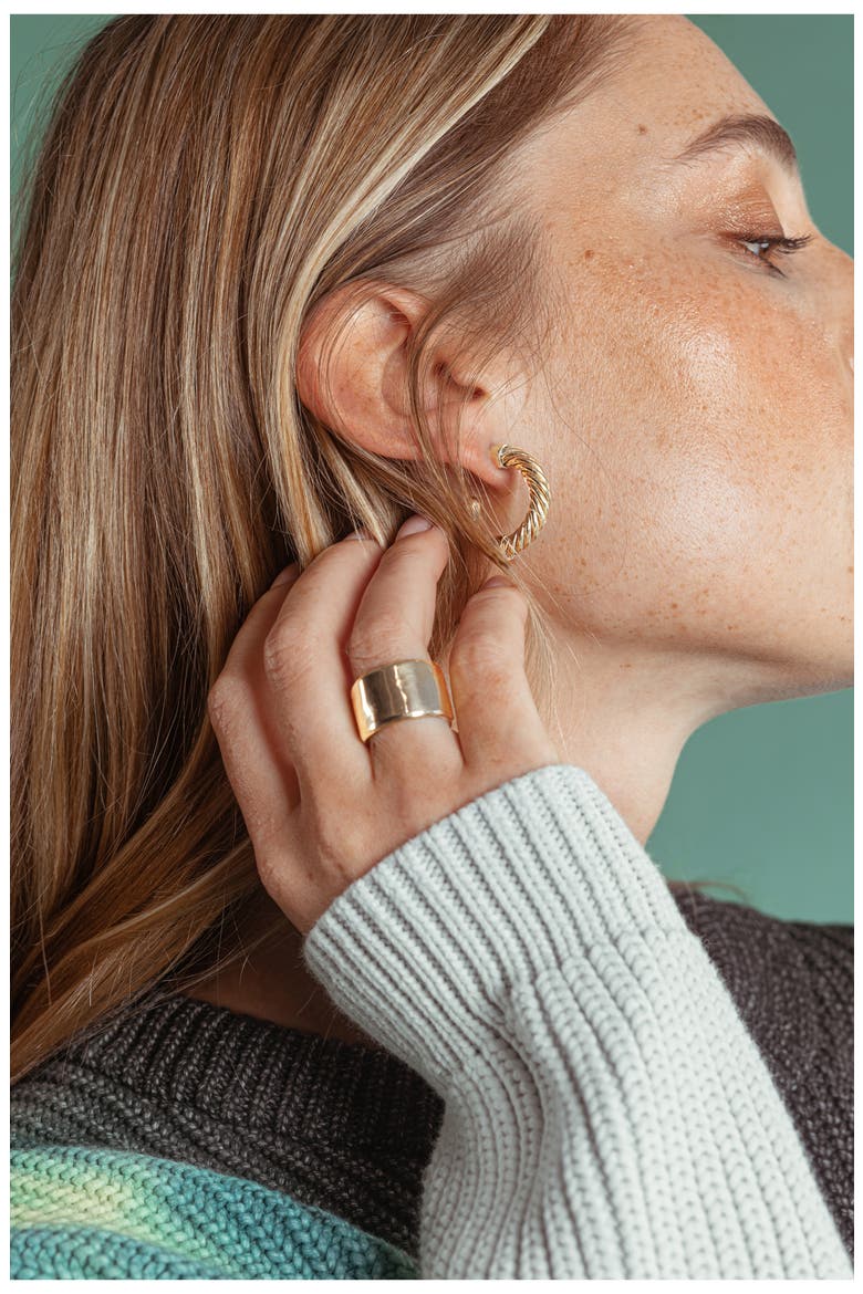 Ripple Band Ring, Alternate, color, GOLD