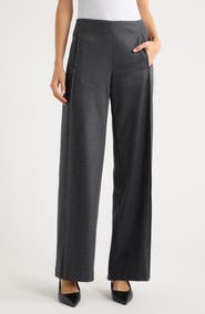 Theory Woodmer Wool Blend Wide Leg Pants