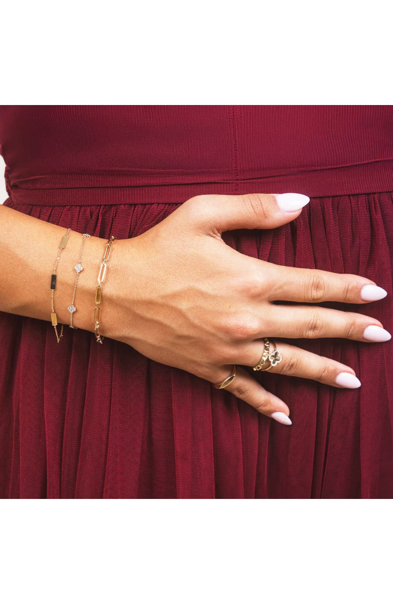 The Lovery Fine Jewelry Gold Bar Chain Bracelet, Alternate, color, Gold