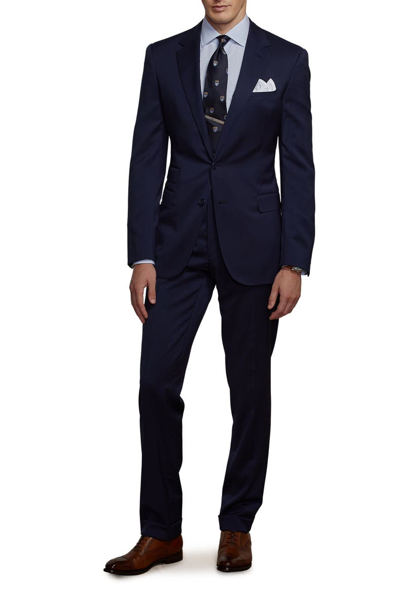 Gregory Hand Tailored Wool Serge Suit, Main, color, CLASSIC NAVY