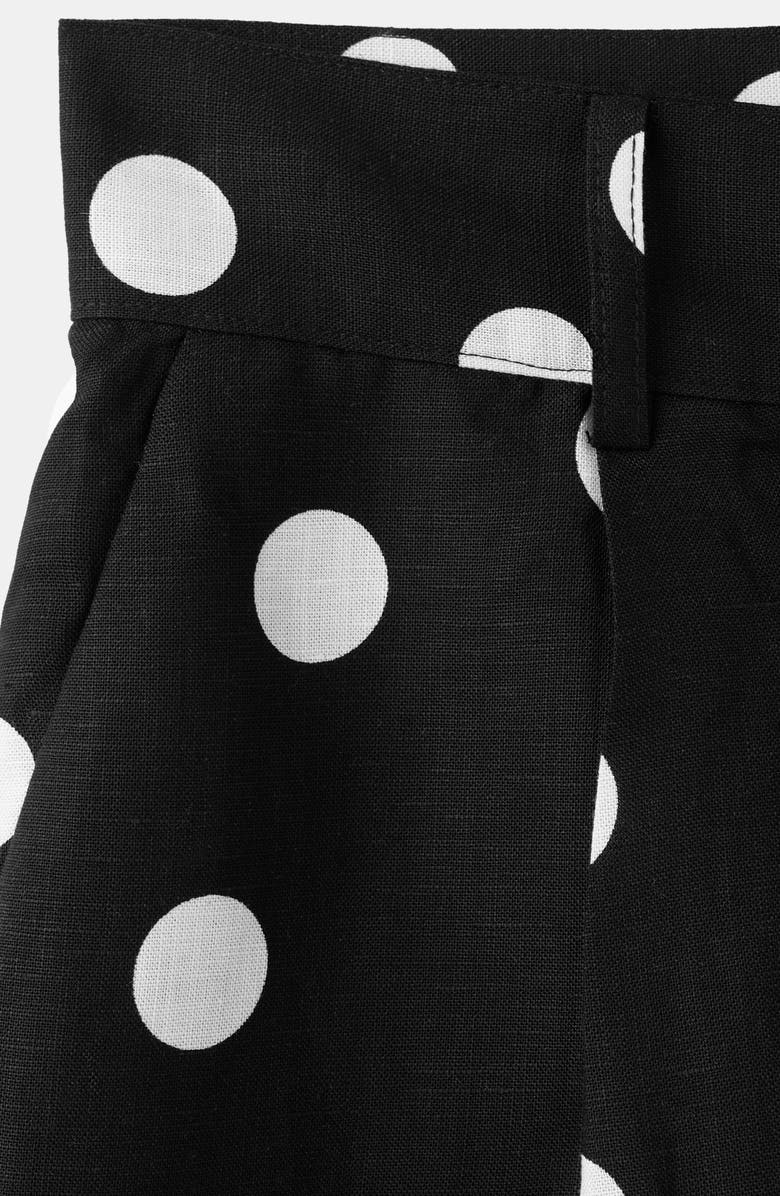 MANGO Abrei Polka Dot Shorts, Alternate, color, Black