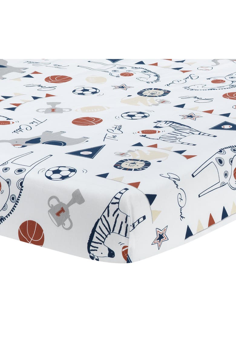 Hall of Fame Sports Animals 5-Piece Crib Bedding Set, Alternate, color, Gray