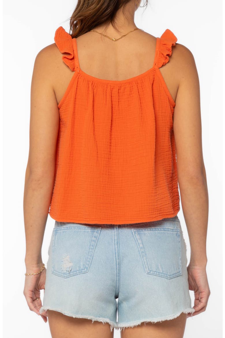 Rosabella Ruffle Tank, Alternate, color, HOT ORANGE