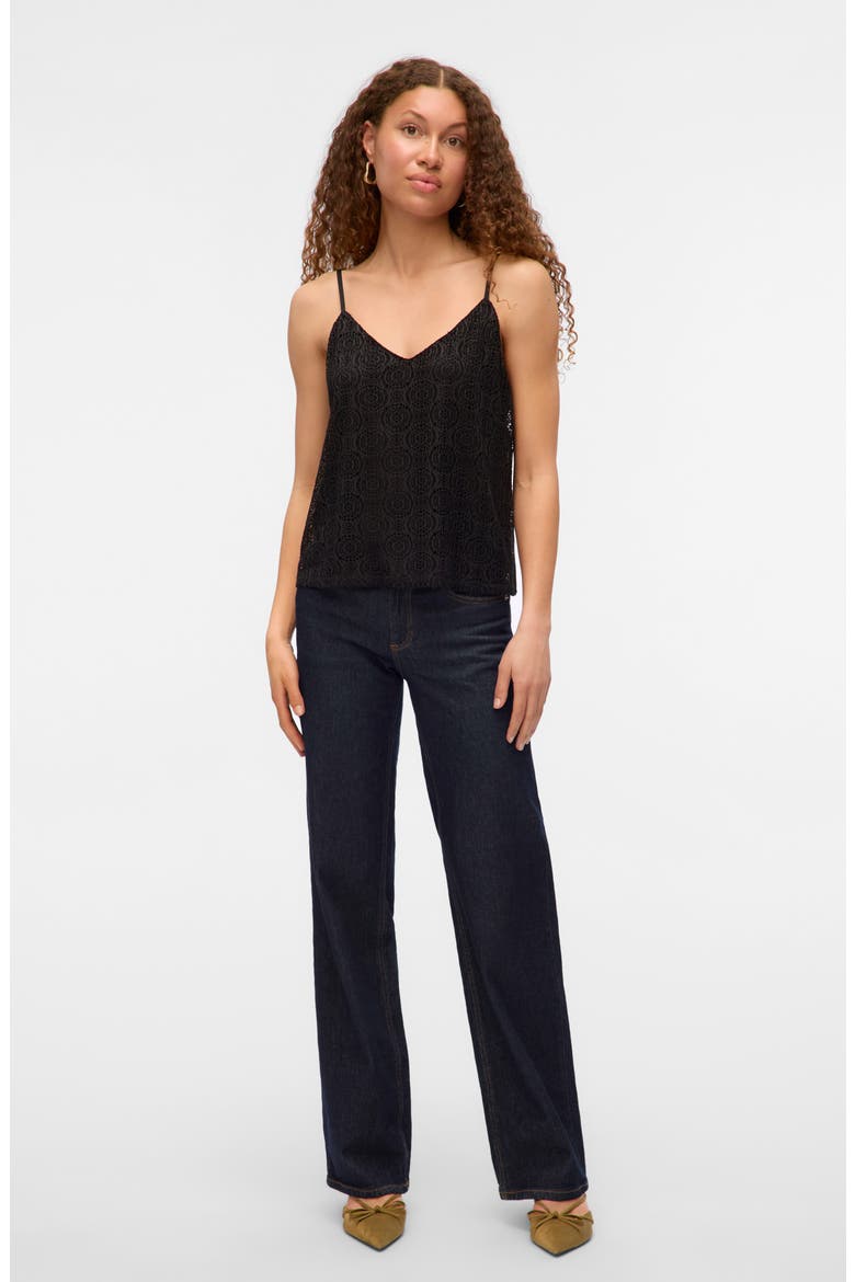 Maya V-Neck Singlet Top, Alternate, color, BLACK