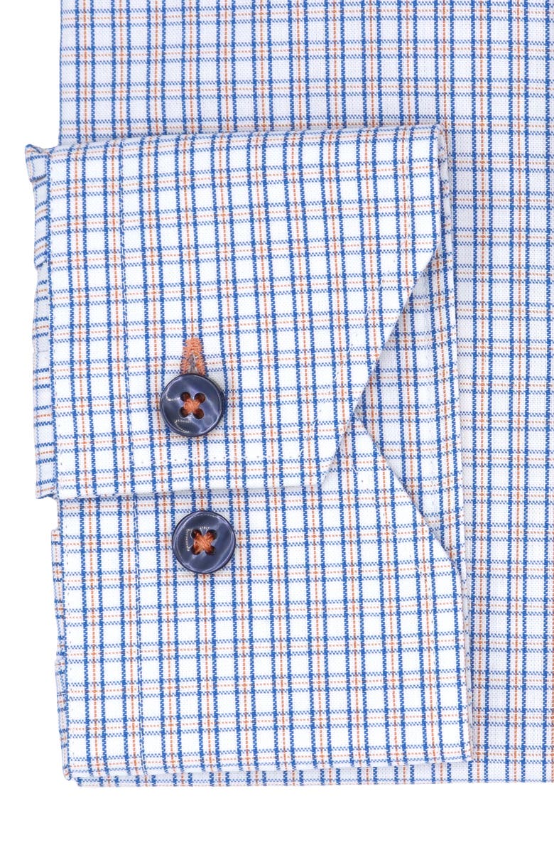 Lorenzo Uomo Trim Fit Check Oxford Cloth Dress Shirt, Alternate, color, White/ Orange/ Blue