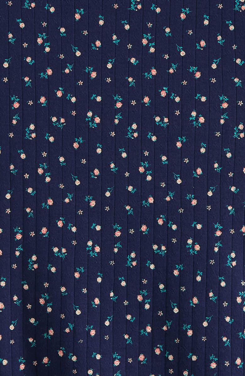 Treasure & Bond Kids' Lace Trim Pointelle Top, Alternate, color, Navy Medieval Mini Rosette