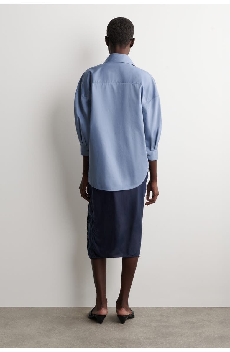 COS Sculptural Cotton Shirt, Alternate, color, Blue
