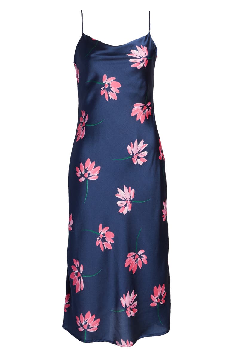 All in Favor Cowl Neck Satin Midi Dress, Alternate, color, 