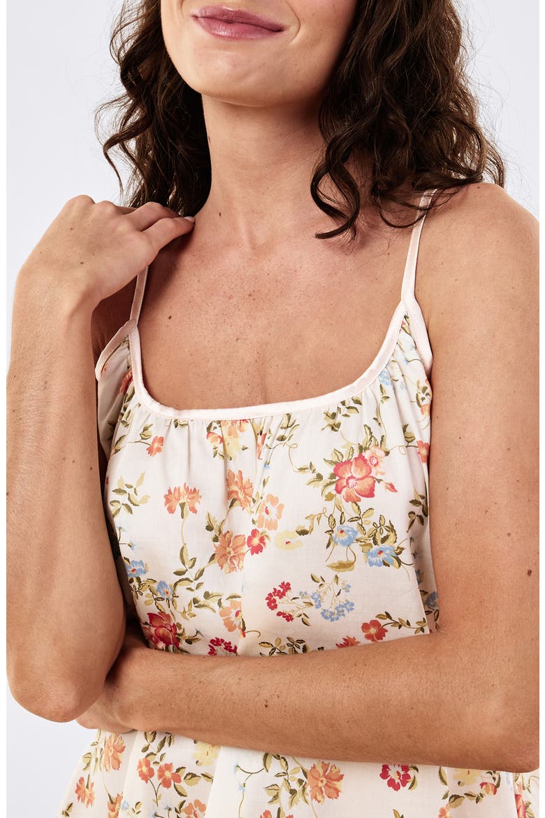 Amber Floral Cotton Sateen Nightie, Alternate, color, PEACH PARFAIT