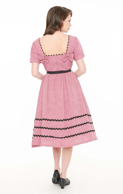 UNIQUE VINTAGE UNIQUE VINTAGE BOATNECK RICRAC SWING DRESS 