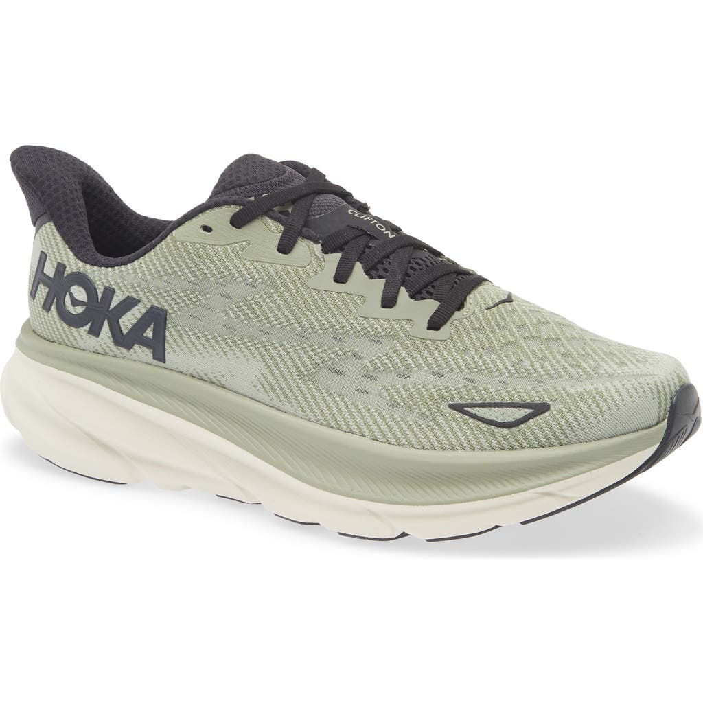 Hoka One One Clifton 9 - Breathable Sports Shoe In Green