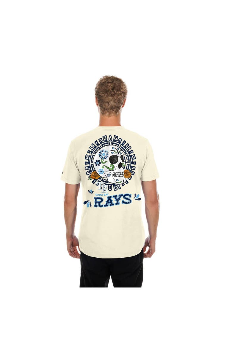 New Era Men's New Era Natural Tampa Bay Rays Dia de los Muertos Sugar Skull T-Shirt, Alternate, color, Natural